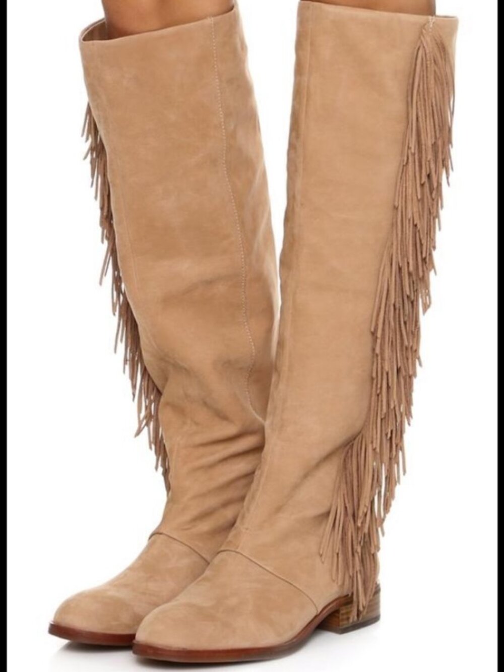 Sam Edelman Josephine Fringe Suede Leather Tall Riding Boots Boho Size 7